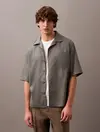 Calvin Klein SS COTTON GAUZE RELA, RMG Gri Erkek Gömlek