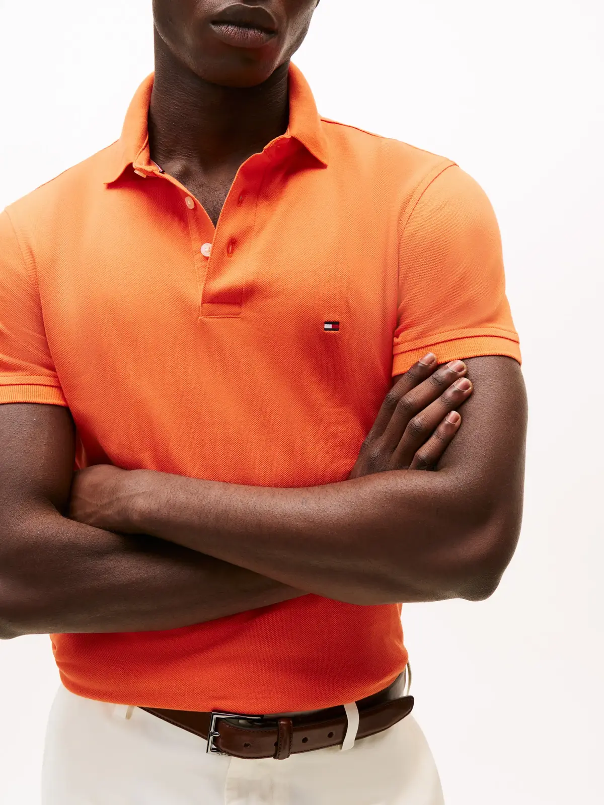 Tommy Hilfiger 1985 SLIM POLO, SCX Turuncu Erkek T-Shirt & Polo