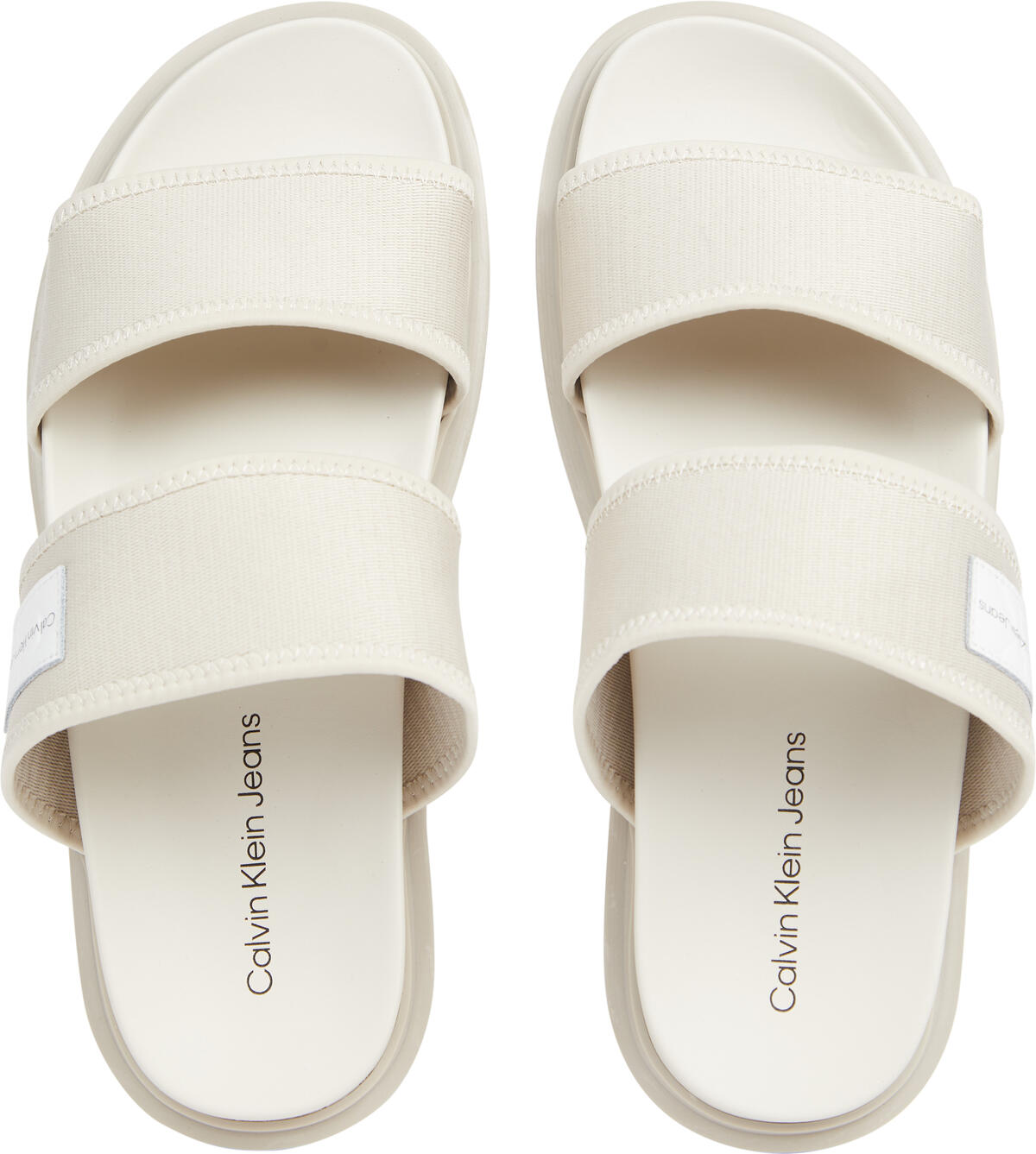 Calvin Klein SANDAL DOUBLEBAR BAD Erkek Krem Sandalet