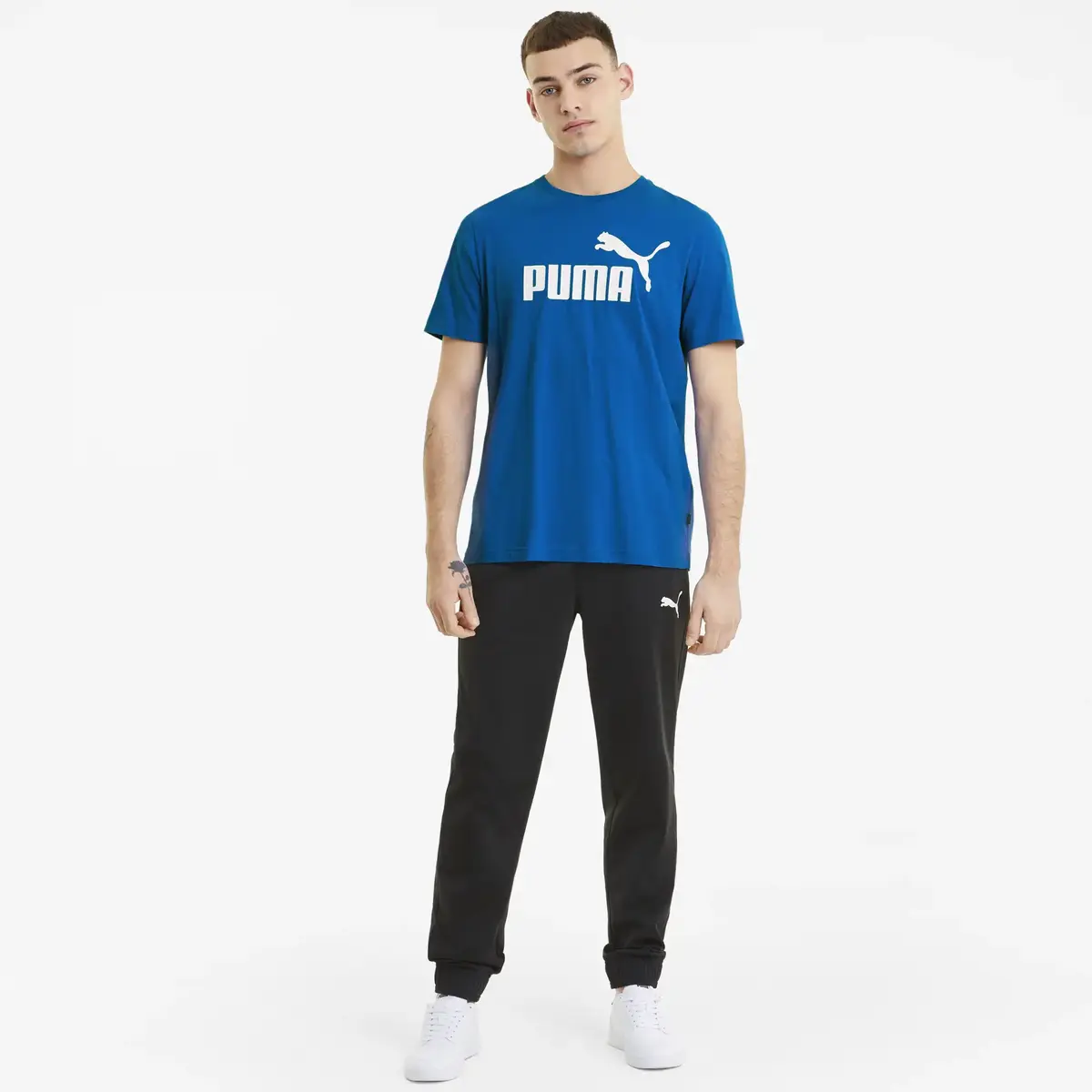 Puma ESS Logo Tee mavi Erkek T-Shirt
