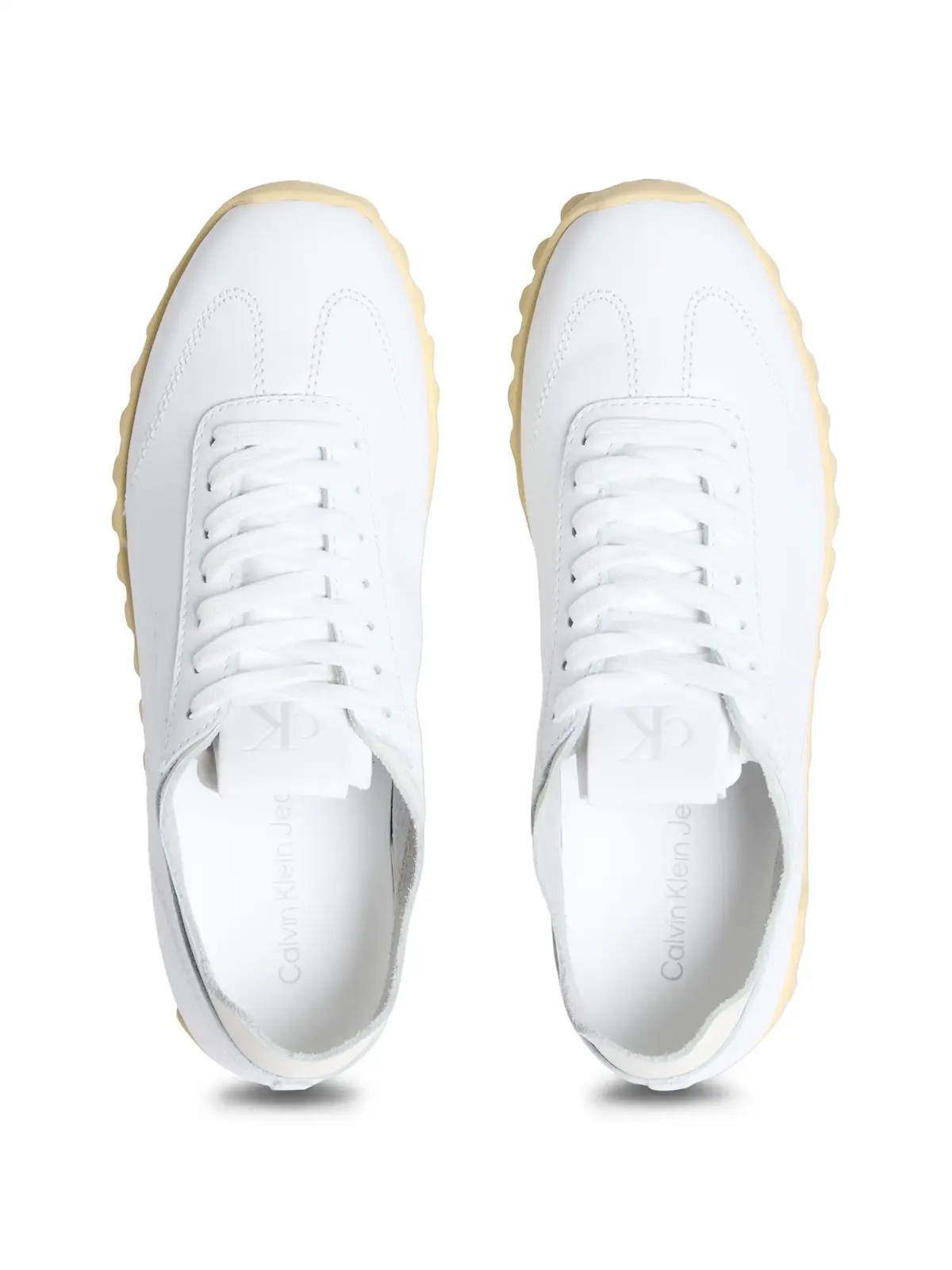 Calvin Klein LOW PROFILE RUNNER Deri Beyaz Spor Ayakkabı