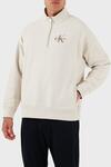 Calvin Klein LS CHUNKY PIQUE RLXD Beyaz Regular Fit Erkek Sweatshirt