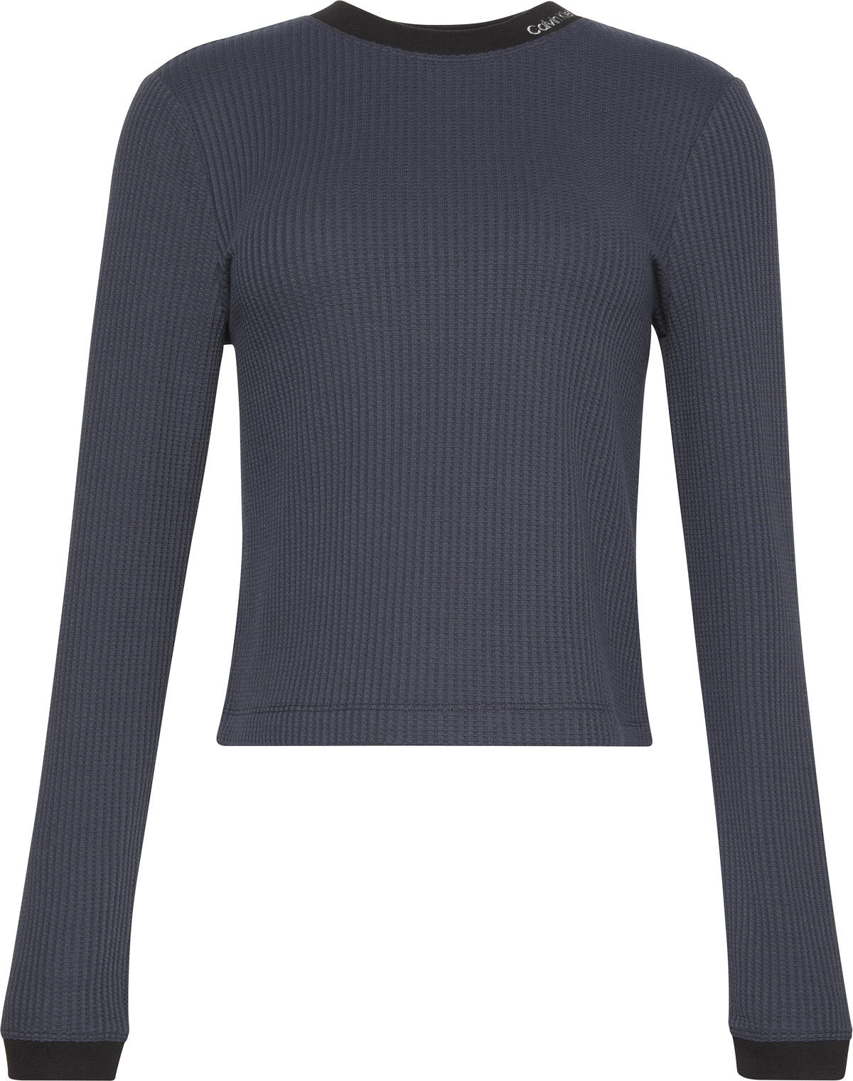 Calvin Klein LS WAFFLE TEE Mavi Kadın T-Shirt Calvin Klein LS WAFFLE TEE Mavi Kadın T-Shirt