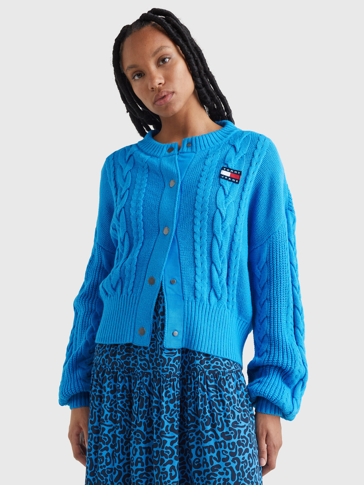 Tommy Hilfiger TJW OVRSZD BADGE CAB Kadın Mavi Kazak