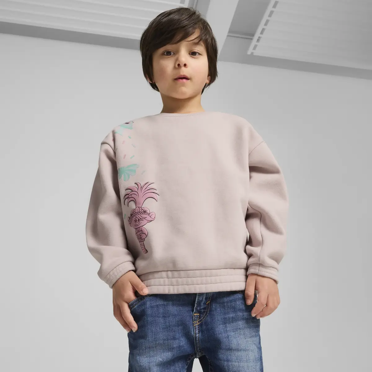 Puma X TROLLS Graphic Crew Pembe Erkek Çocuk Sweatshirt