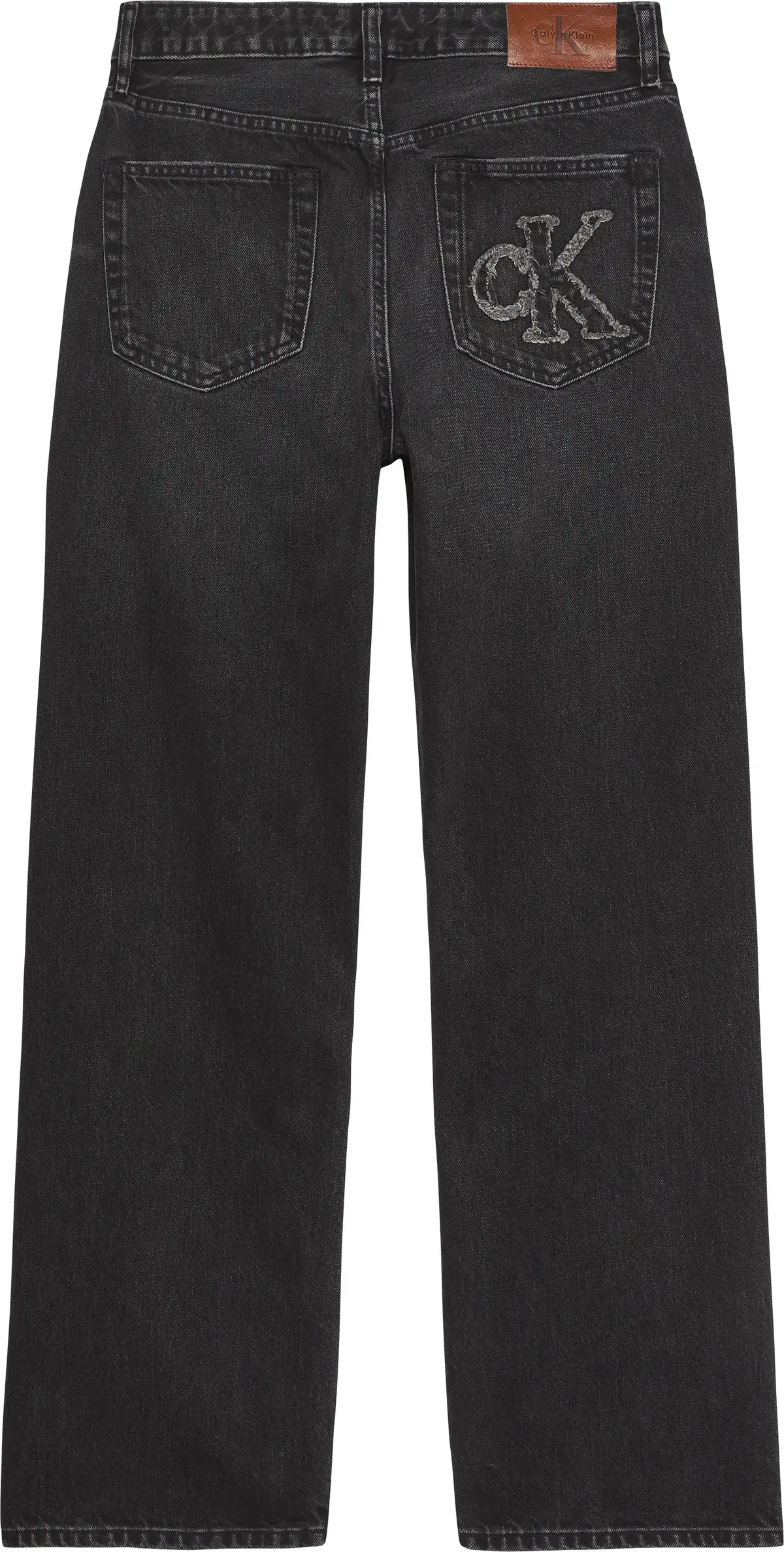 Calvin Klein SIGNATURE 90s STRAIGHT CK SANDED Kadın Siyah Kot Pantolon