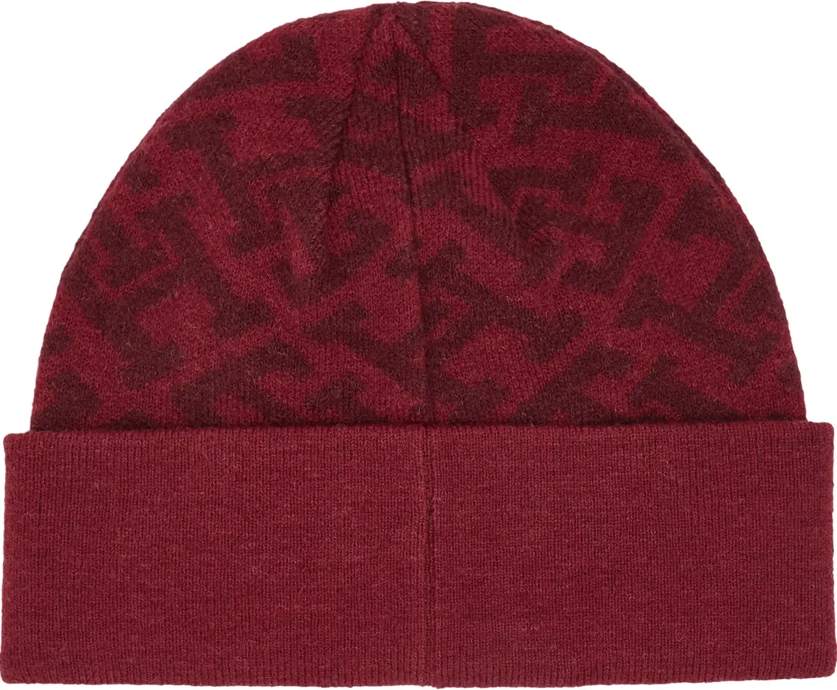 Tommy Hilfiger MONOGRAM ALL OVER BE Kadın Kırmızı Bere