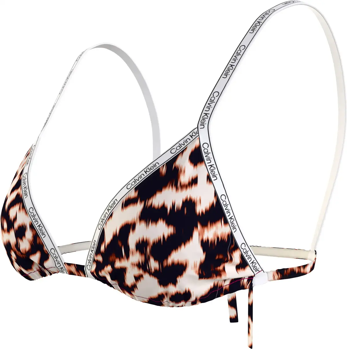 Calvin Klein TRIANGLE-RP-PRINT Kadın Kahverengi Bikini Üstü