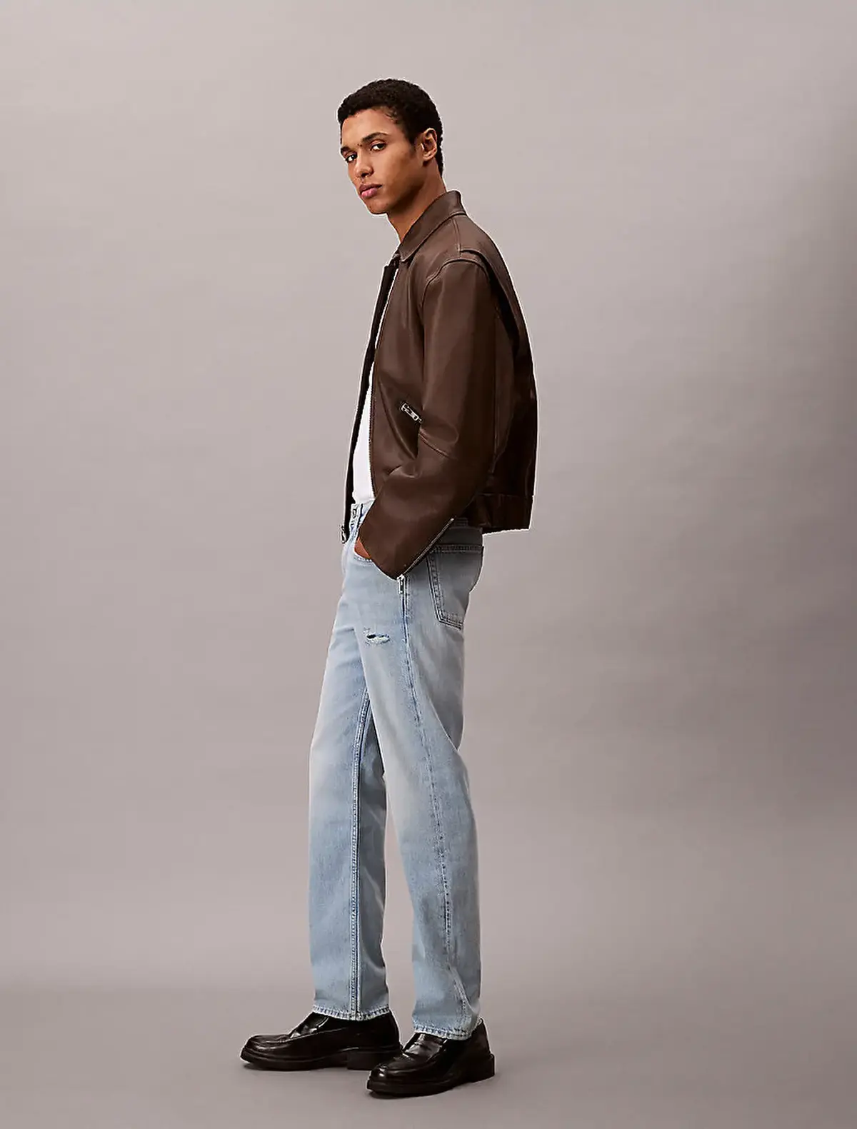 Calvin Klein STNDRD STRGHT RAMS HEAD ECO COOL Mavi Erkek Jeans