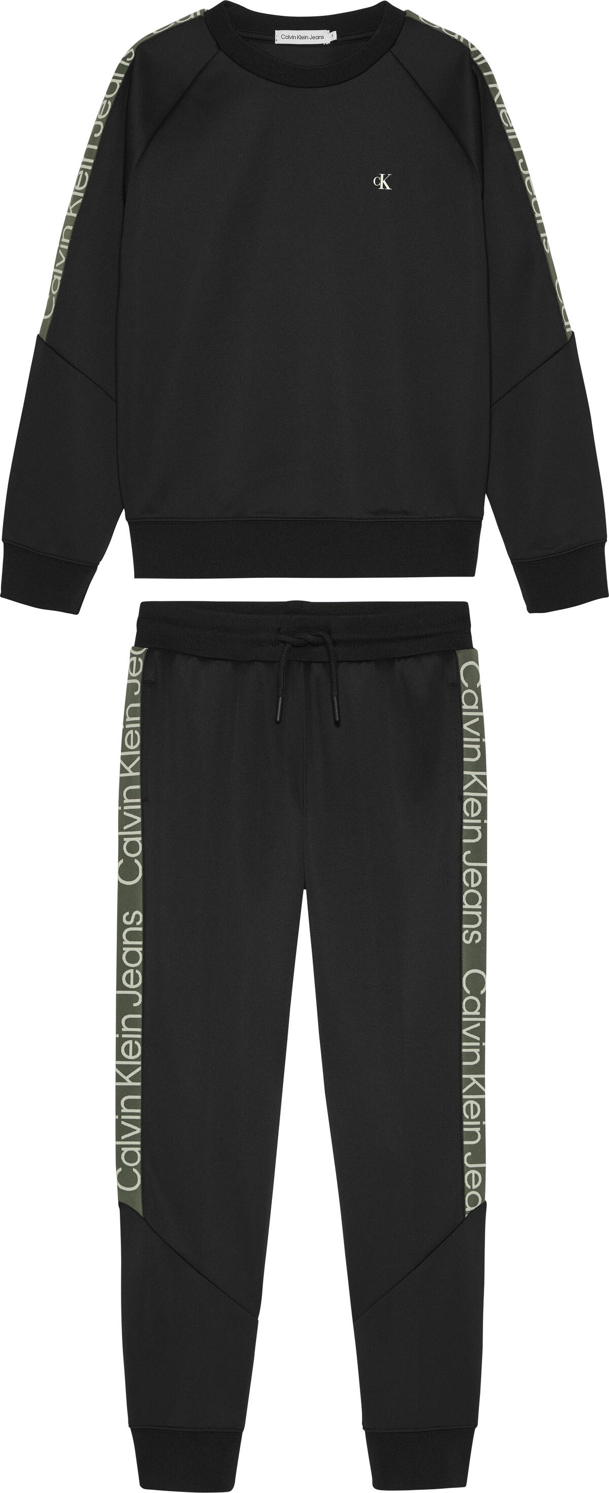 Calvin Klein CKJ TAPE CREWNECK SE Erkek Siyah Eşofman Takımı