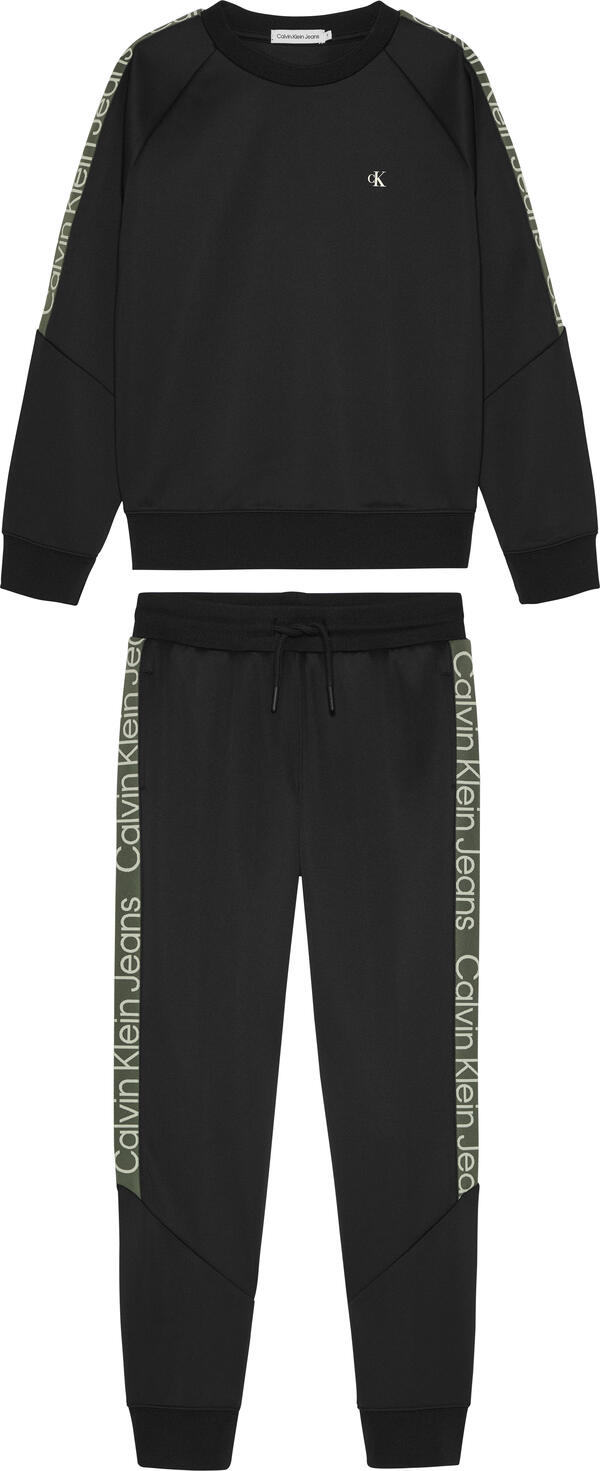 Calvin Klein CKJ TAPE CREWNECK SE Erkek Siyah Eşofman Takımı