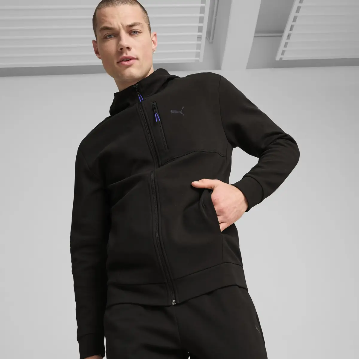 Puma OPEN ROAD Full-Zip Hoodie Siyah Erkek Sweatshirt