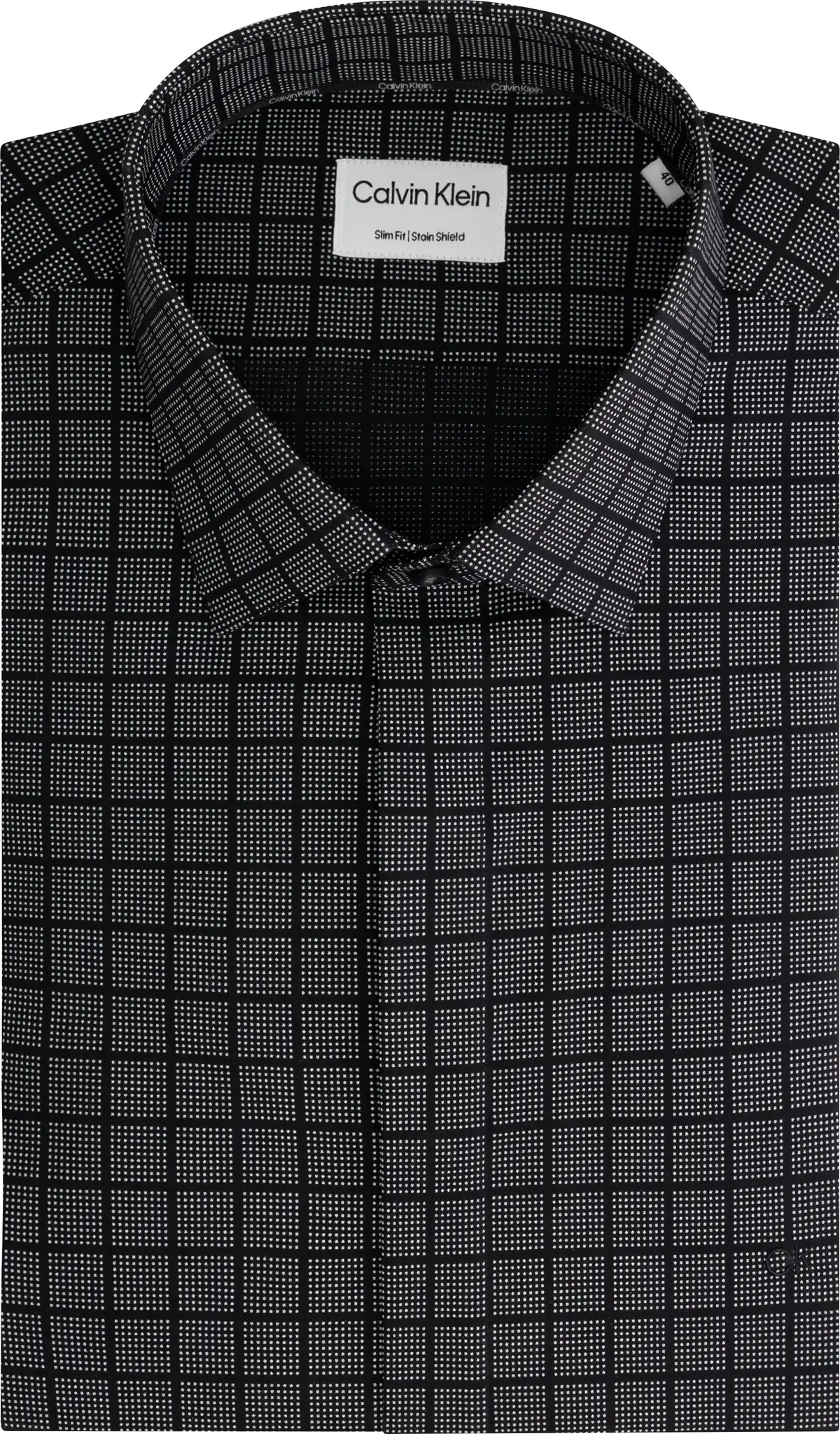 Calvin Klein STAIN SHIELD PRINT S Erkek Siyah Gömlek
