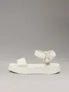 Calvin Klein SANDAL VELCRO WEBBIN, AEO Krem Kadın Terlik