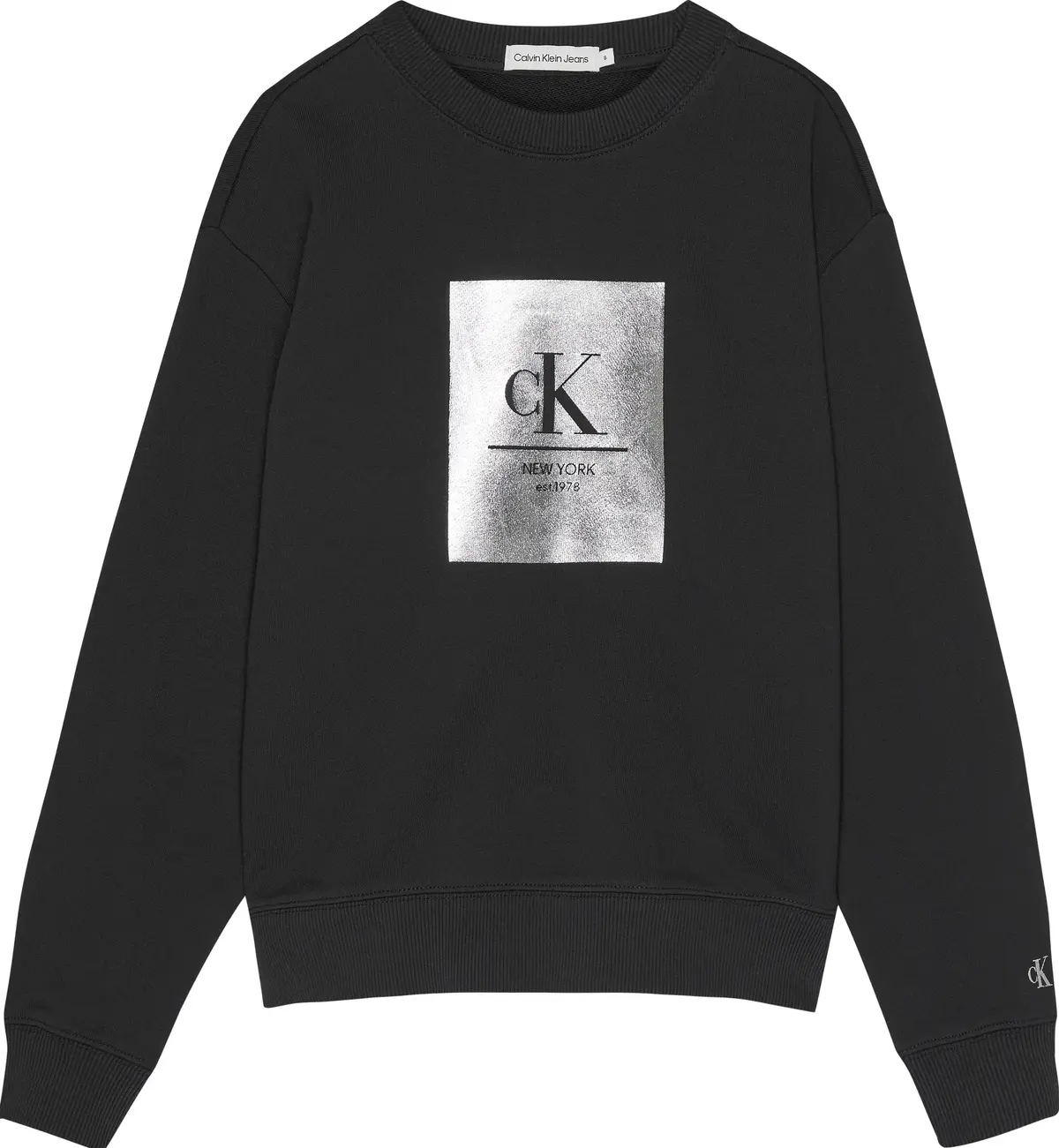 Calvin Klein FOIL LOGO FUTURE SWE Kadın Siyah Sweatshirt
