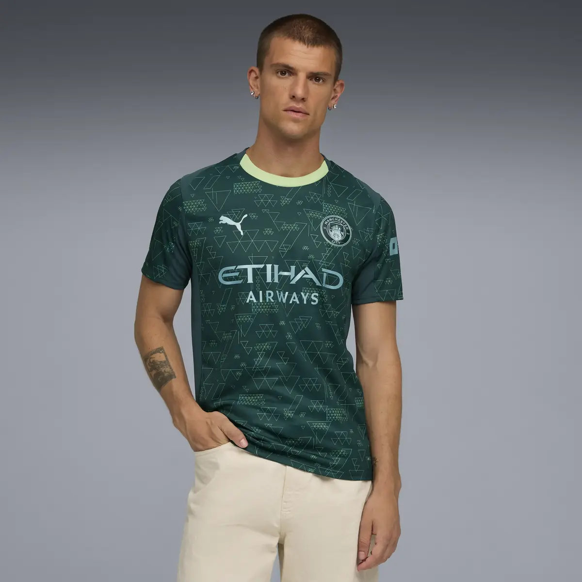 Puma MCFC 4th Jersey Replica Yeşil Erkek Forma