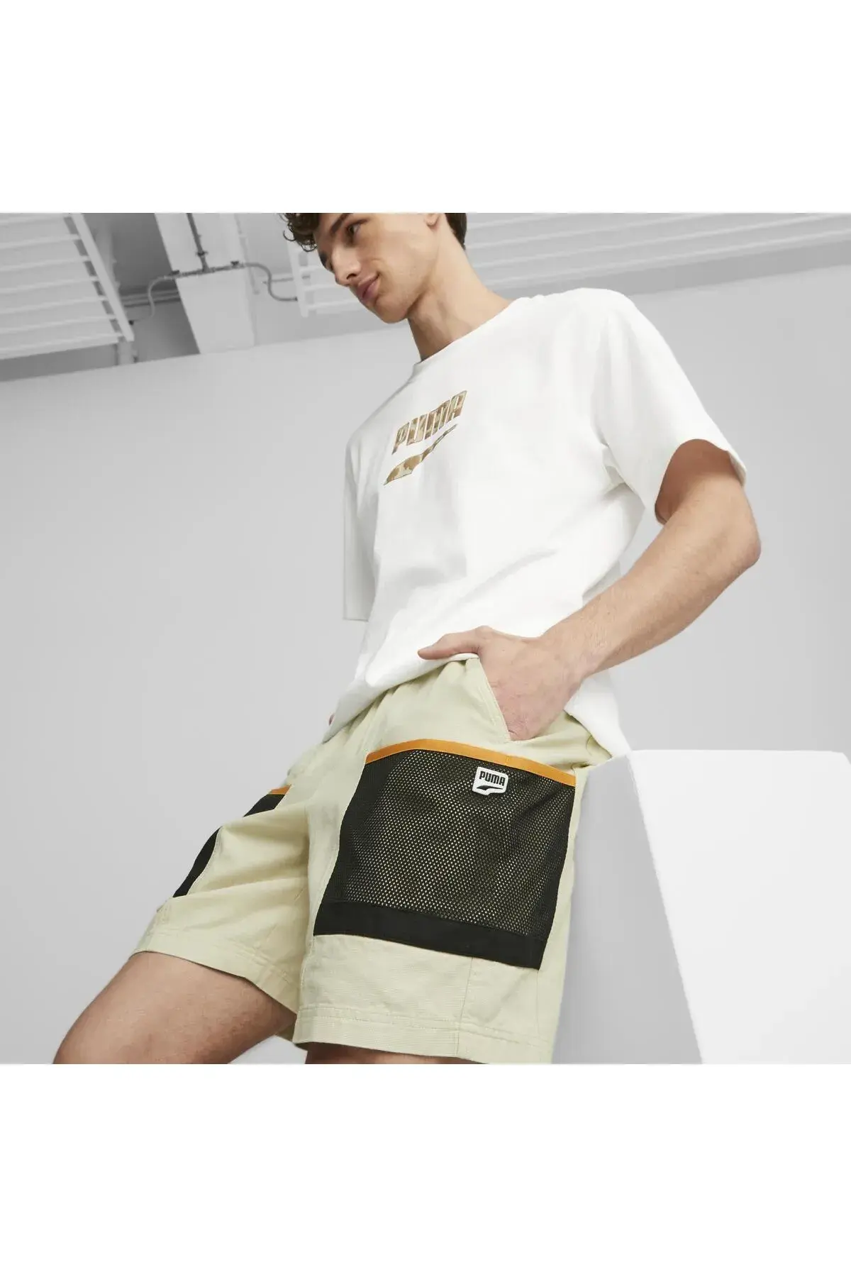 Puma DOWNTOWN Cargo Shorts 8" WV Bej Erkek Şort