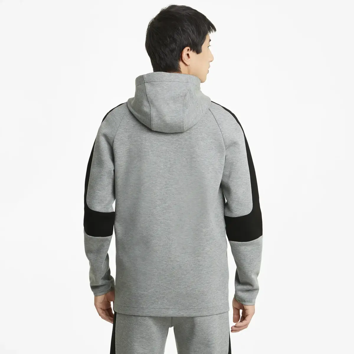Puma EVOSTRIPE Core FZ Hoodie Gri Erkek Fermuarlı Ceket