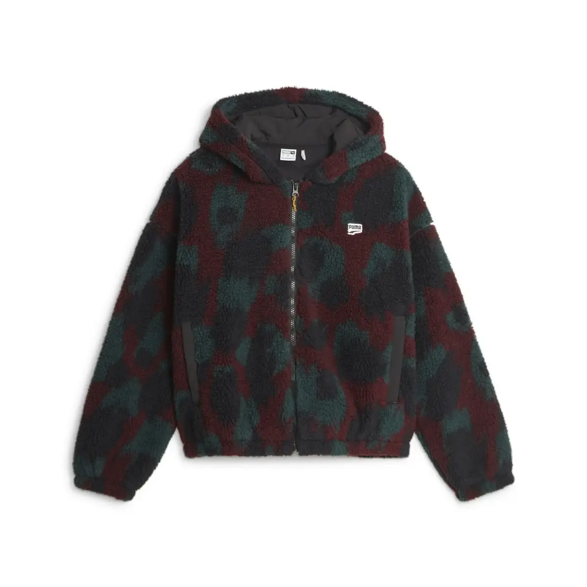 Puma Downtown Aop Sherpa Jacket Dark Jasper Siyah Kadın Mont