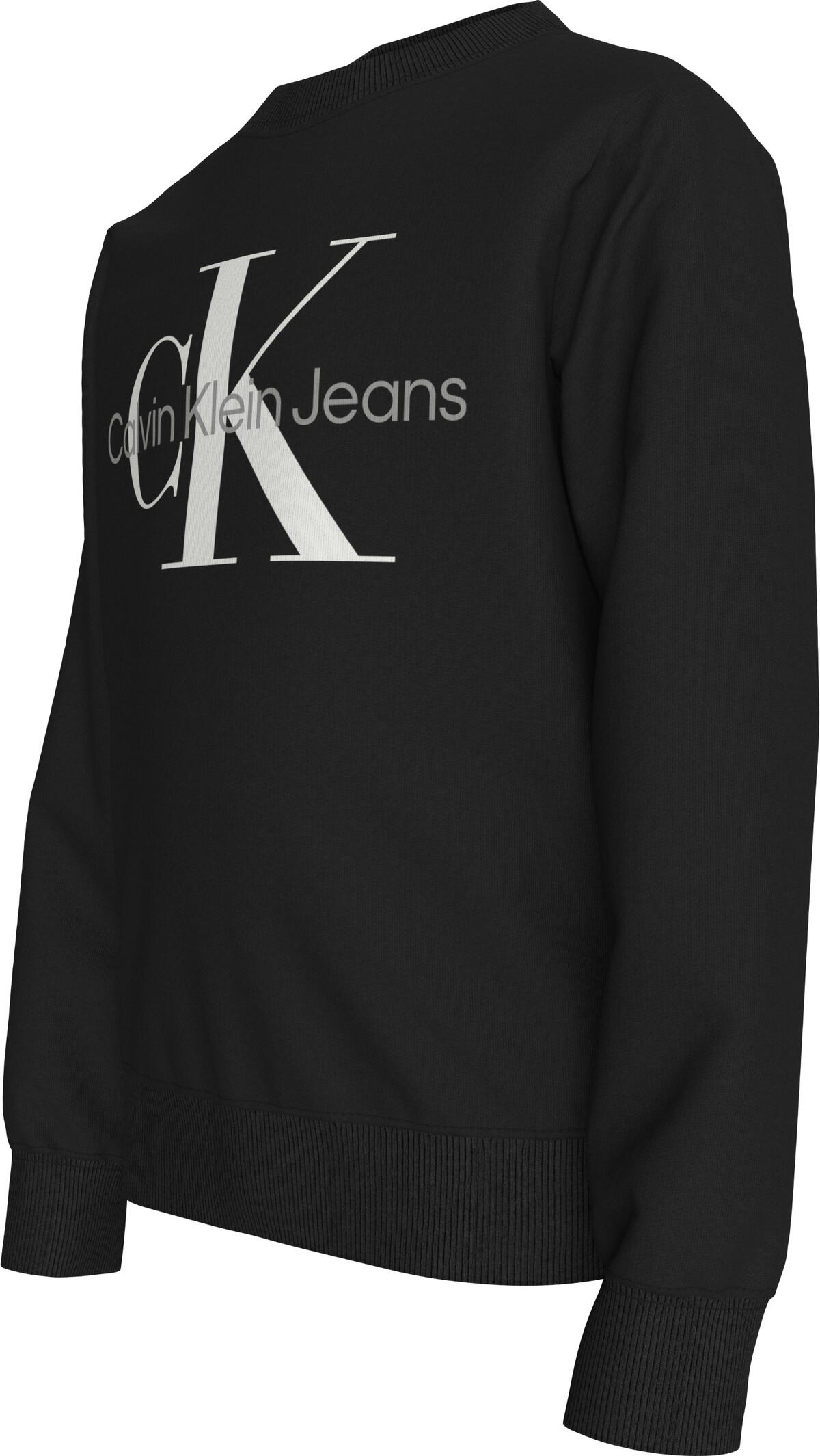 Calvin Klein CK MONOGRAM TERRY CN Erkek Siyah Sweatshirt