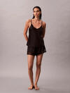 Calvin Klein CAMI SHORT SET, UB1 Siyah Kadın Pijama Takımı