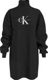 Calvin Klein MONOLOGO ROLL NECK D Kadın Siyah Elbise
