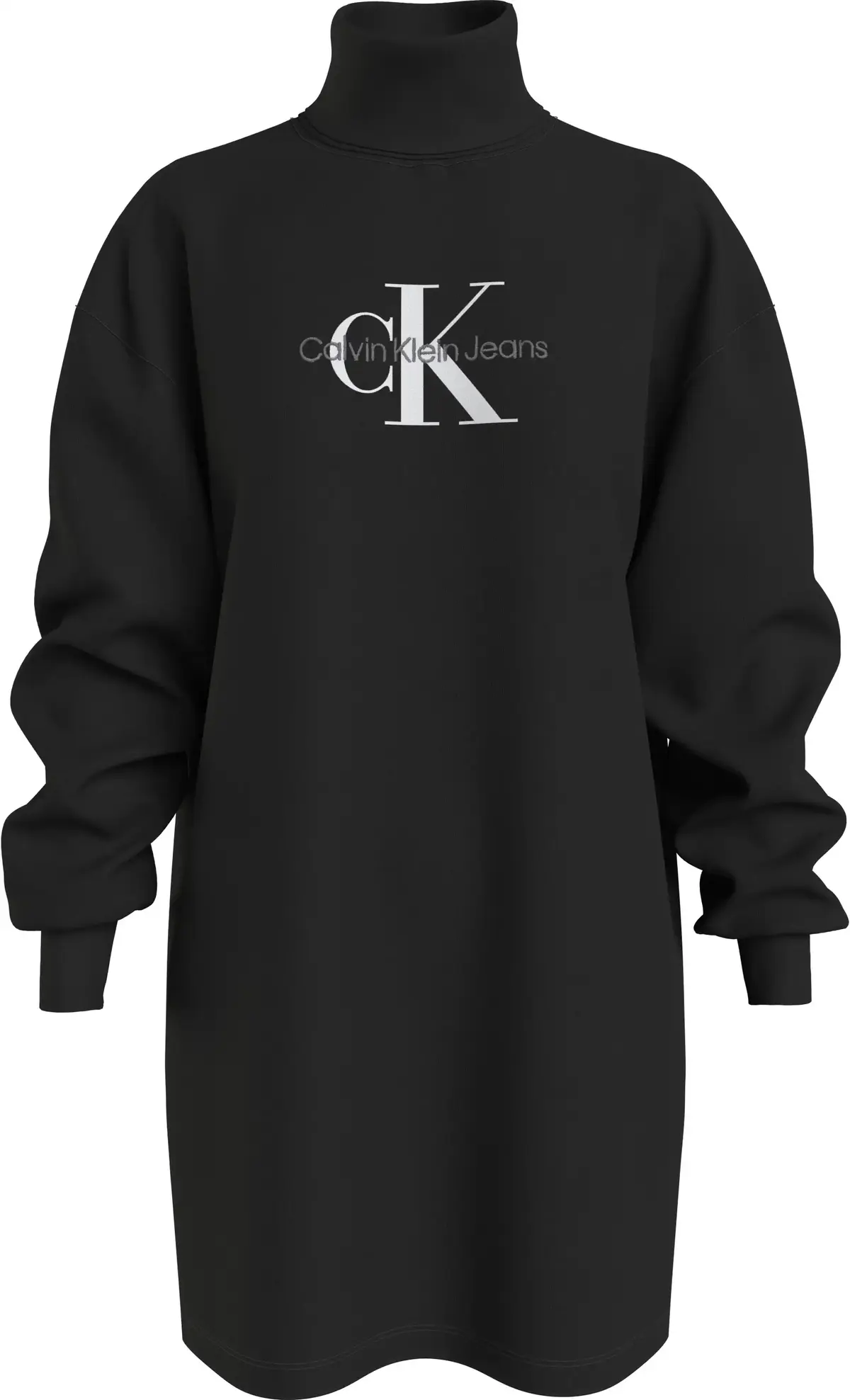 Calvin Klein MONOLOGO ROLL NECK D Kadın Siyah Elbise
