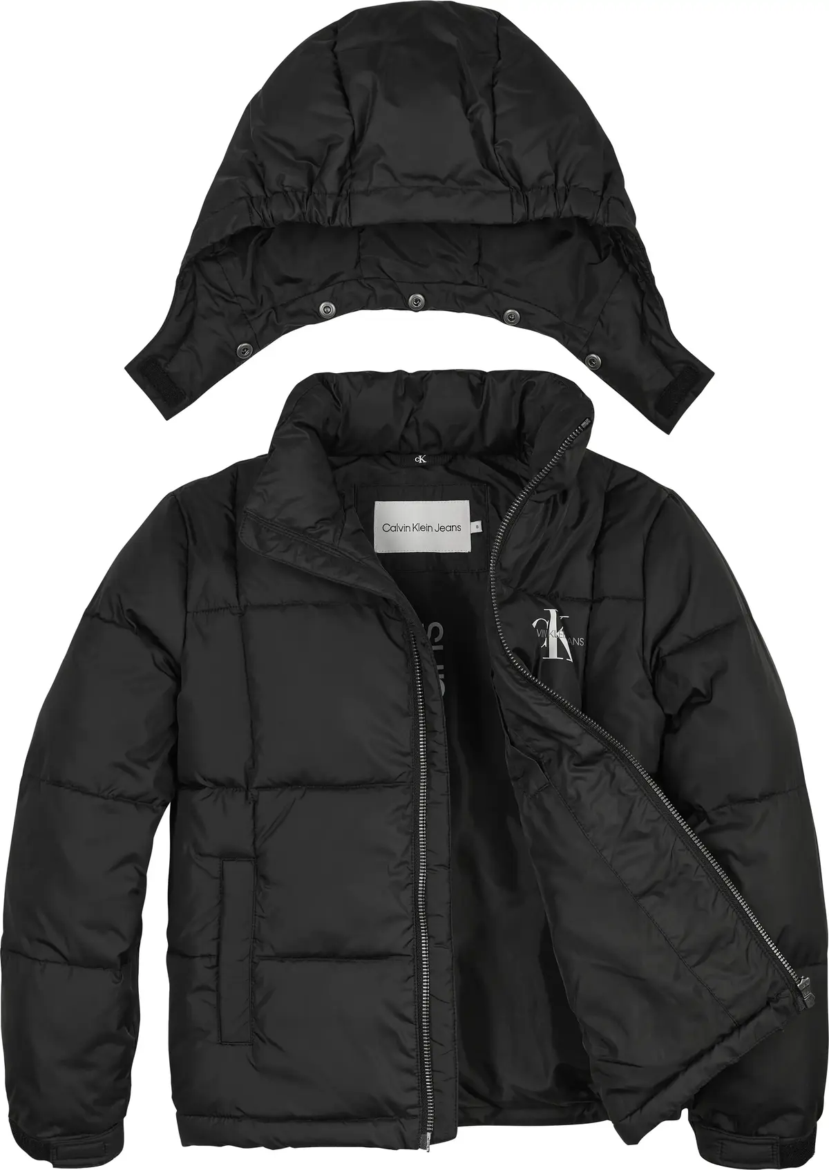 Calvin Klein SHORT QUILTED PUFFER Kadın Siyah Şişme Mont