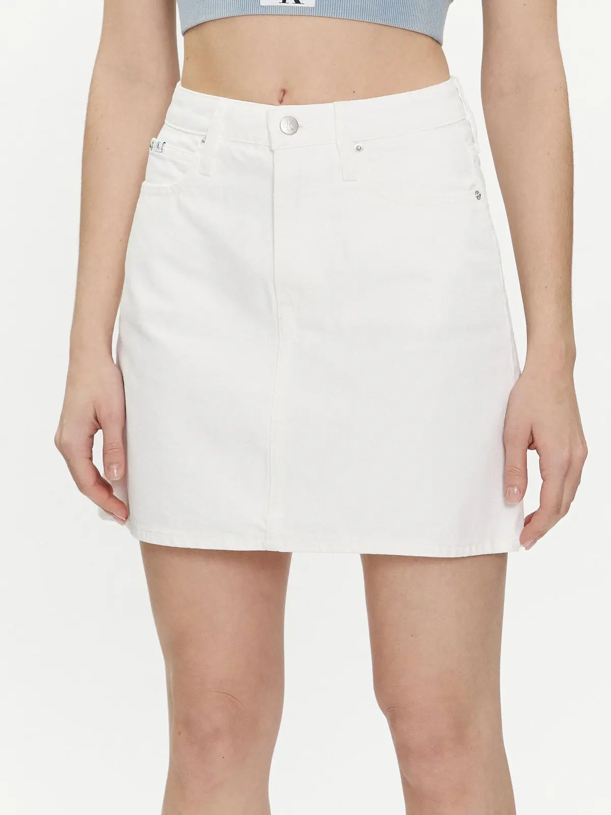 Calvin Klein HR A-LINE MINI SKIRT, 1AA Beyaz Kadın Etek