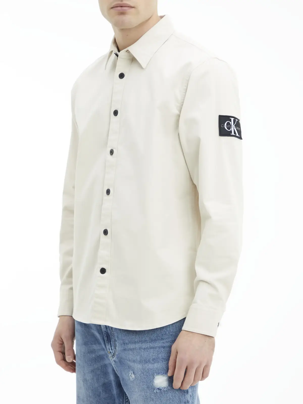 Calvin Klein MONOLOGO BADGE RELAX Erkek Krem Gömlek