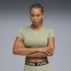 Puma W PUMA STRONG TEE - SHORT Haki Kadın Kısa T-Shirt