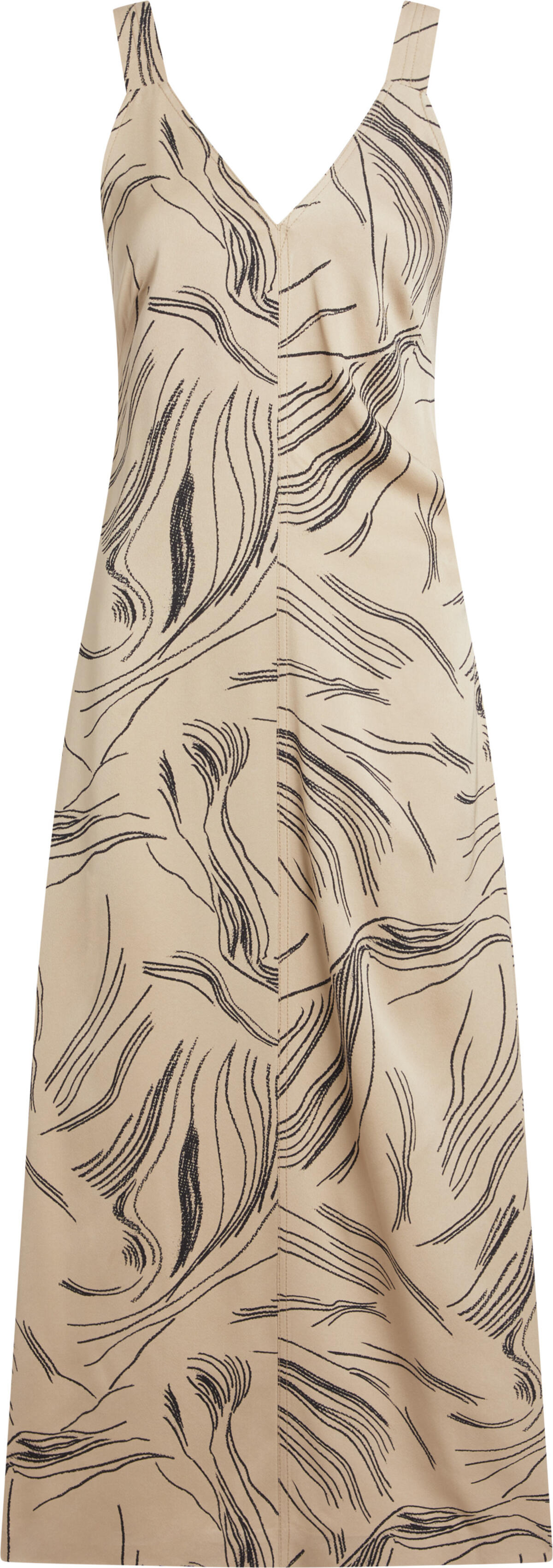 Calvin Klein SURFACE PRINT SLIP D Kadın Bej Elbise