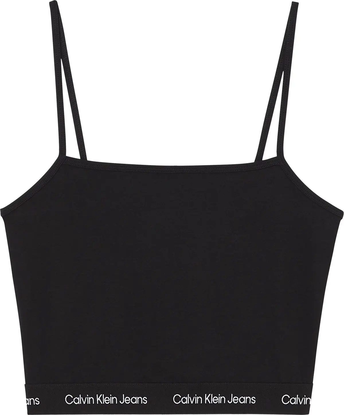 Calvin Klein LOGO TAPE STRAPPY TO Kadın Siyah T-Shirt