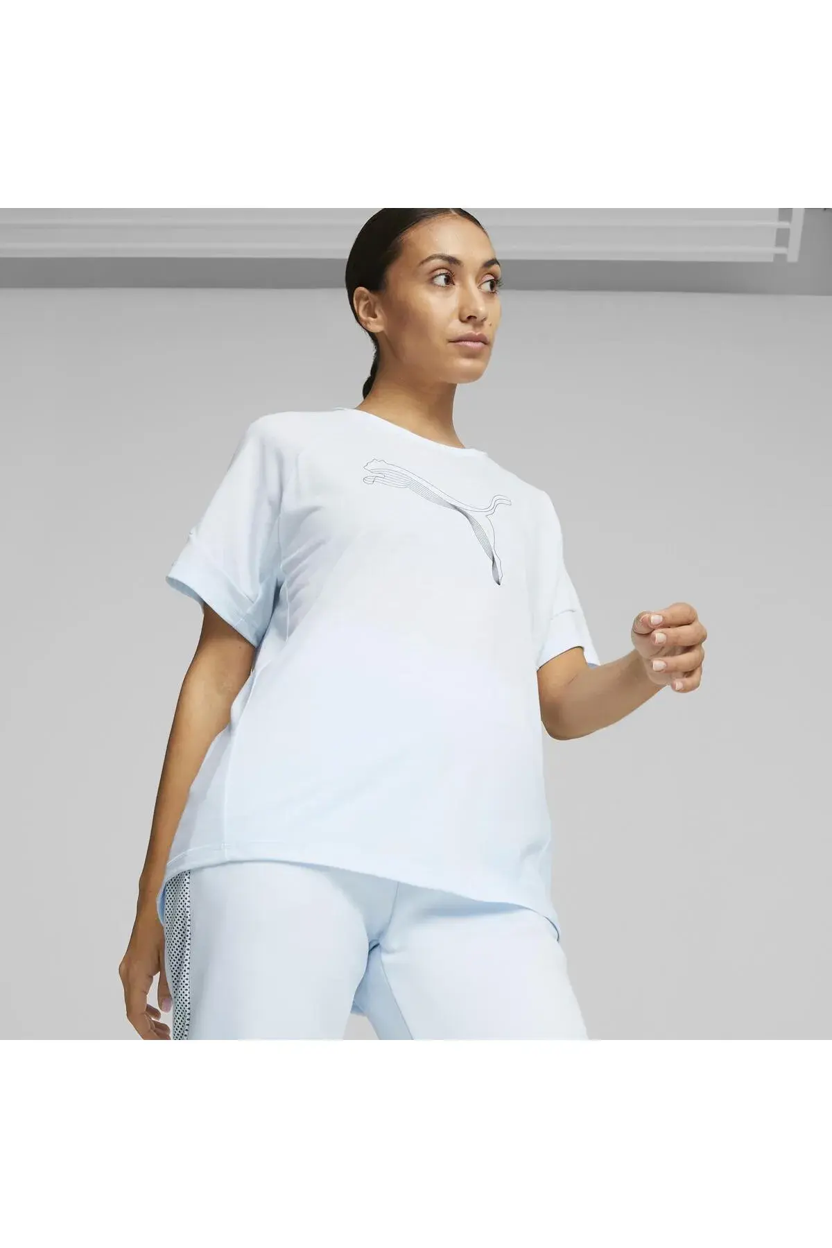 Puma EVOSTRIPE Tee Buz Mavisi Kadın T-Shirt