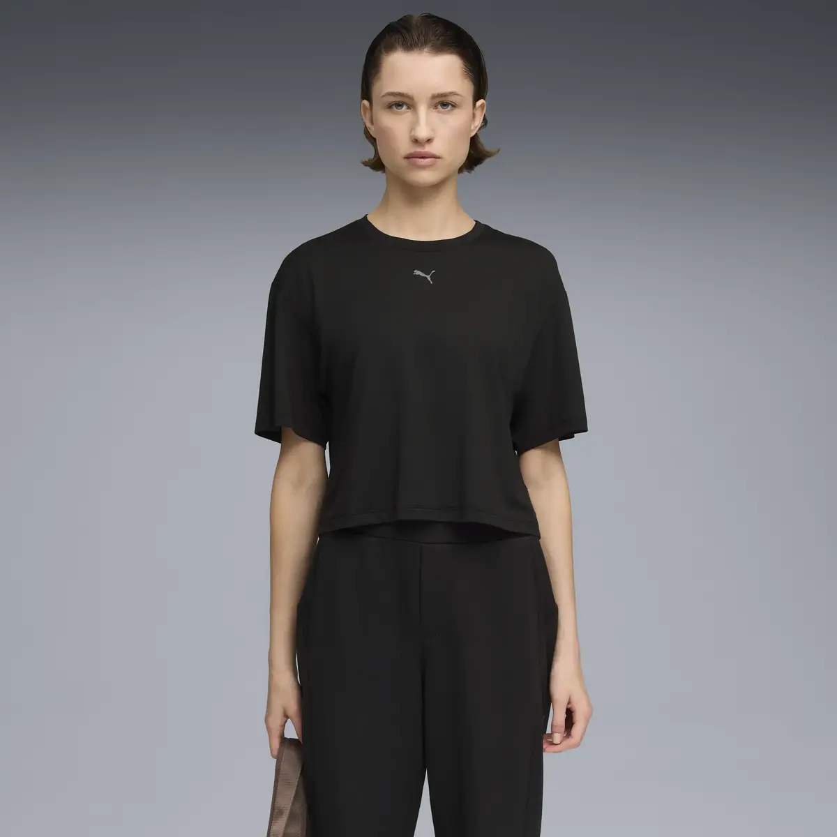 Puma W CLOUDSPUN RELAXED TEE Siyah Kadın T-Shirt