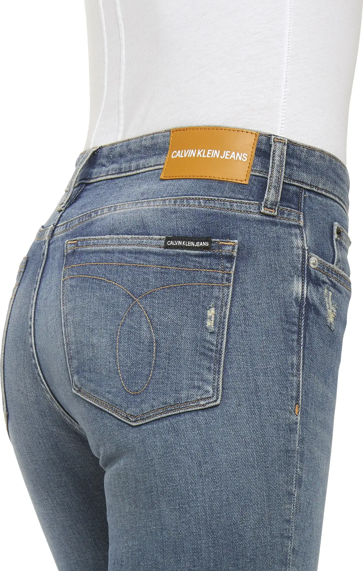 Calvin Klein CKJ 011 MID RISE SKI Kadın Mavi Kot Pantolon