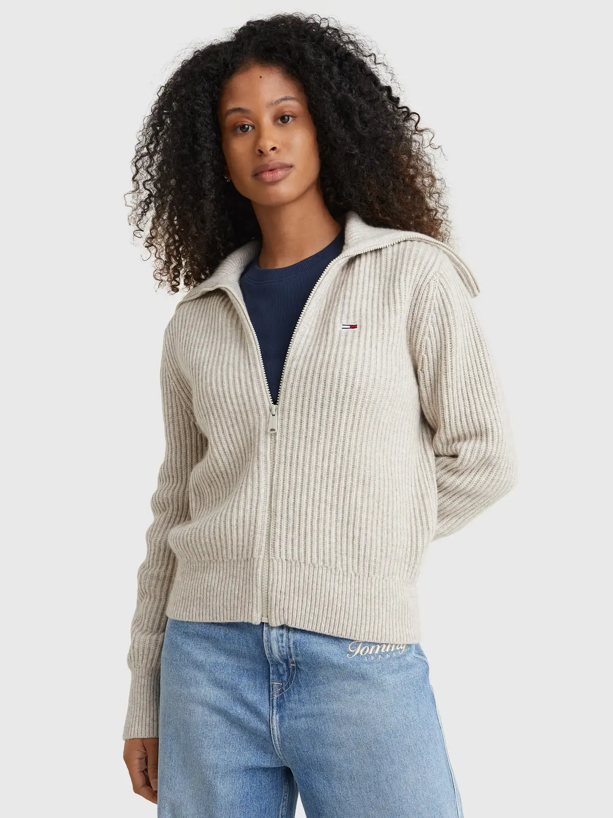 Tommy Hilfiger TJW SAILOR COLLAR ZI Kadın Krem Kazak