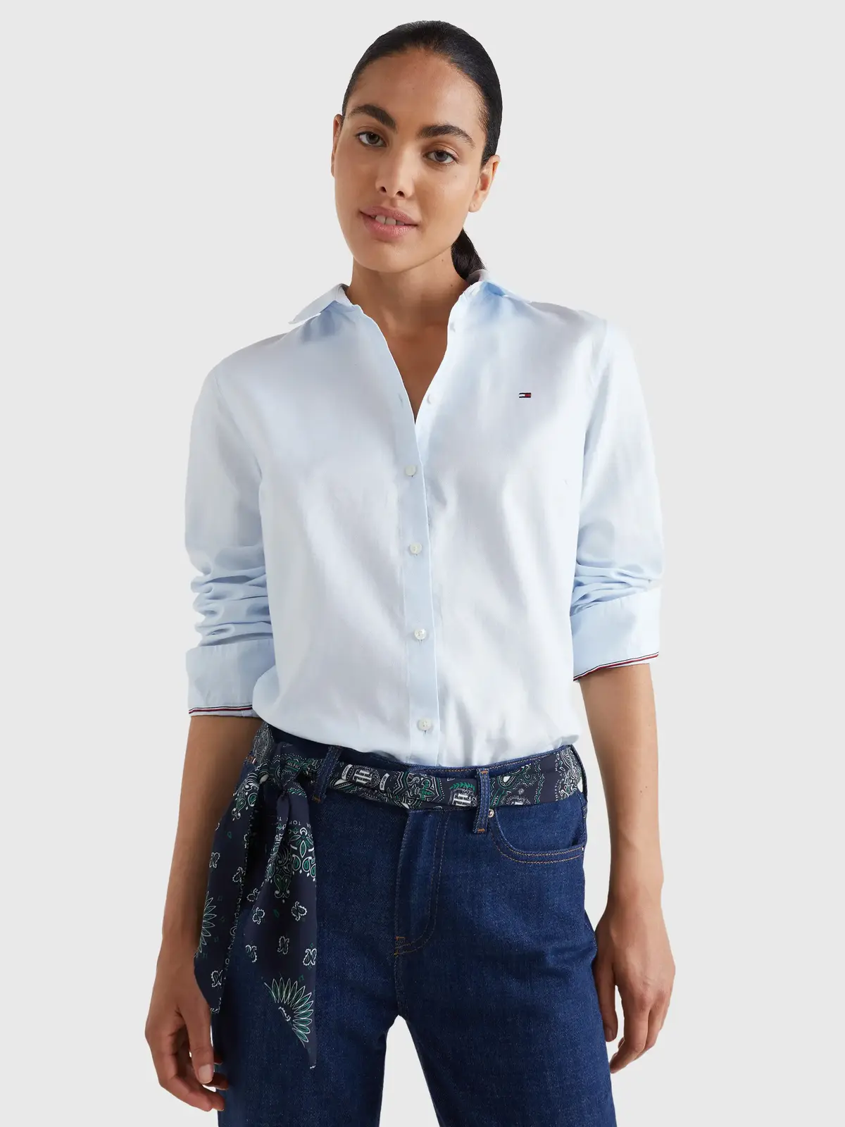 Tommy Hilfiger HERITAGE REGULAR FIT Kadın Mavi Gömlek