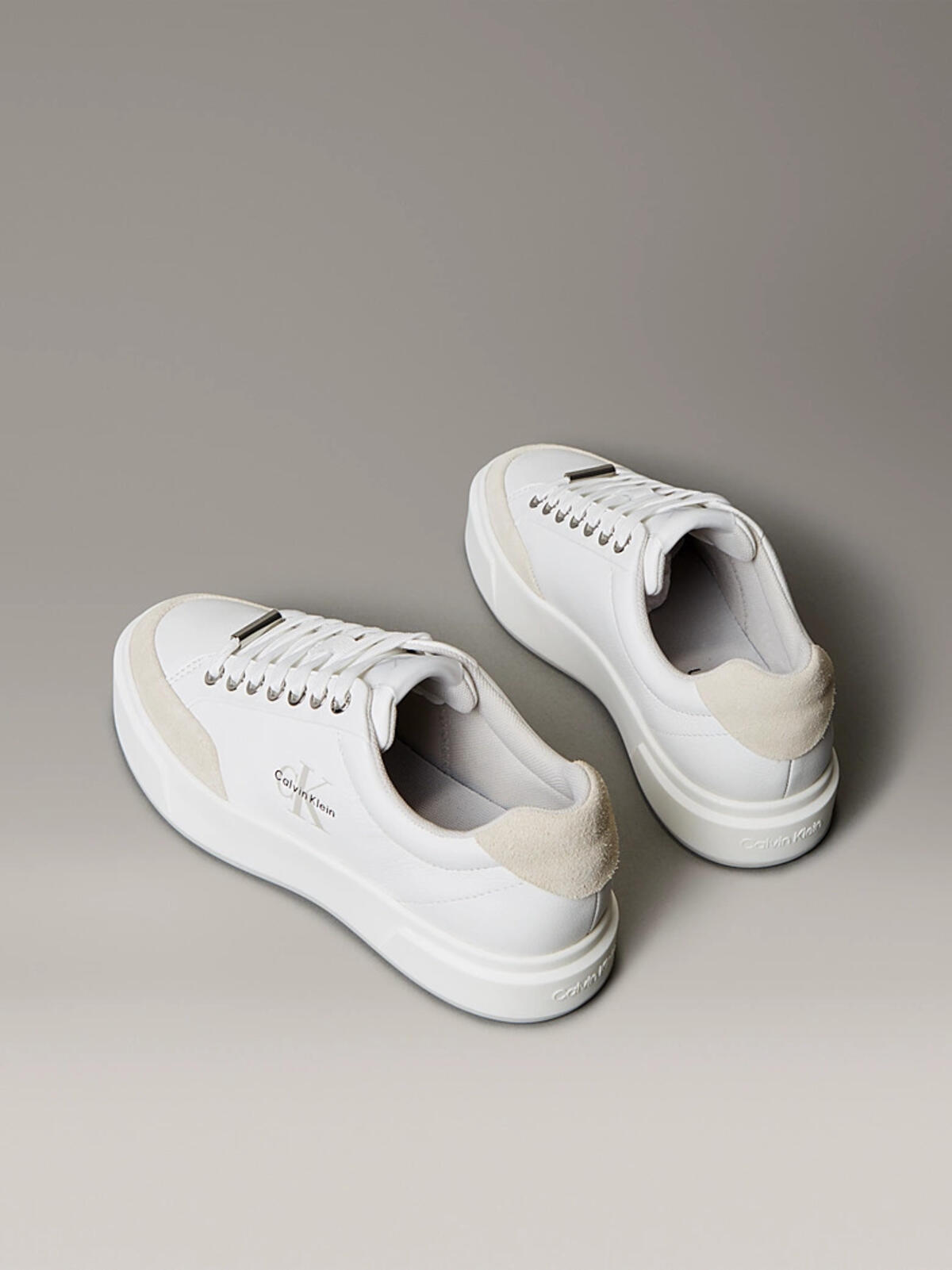 Calvin Klein BASKET CUPSOLE LACEUP LTH MIX Krem Kadın Sneaker