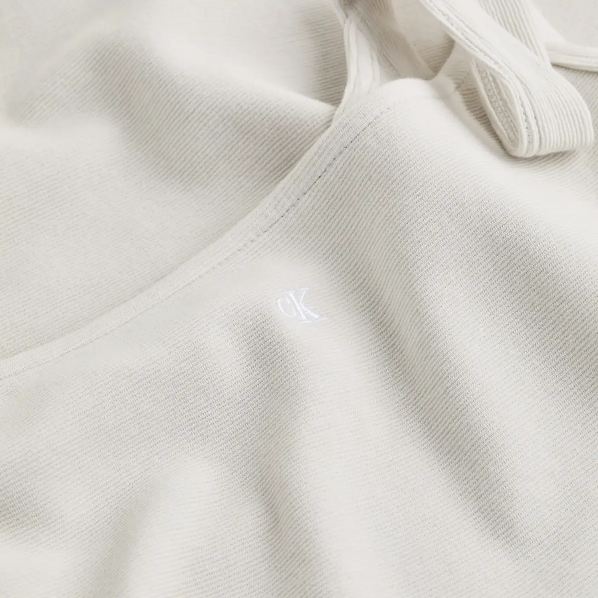 Calvin Klein SOFT RIB FIT & FLARE, ADA Beyaz Kadın Elbise-Etek