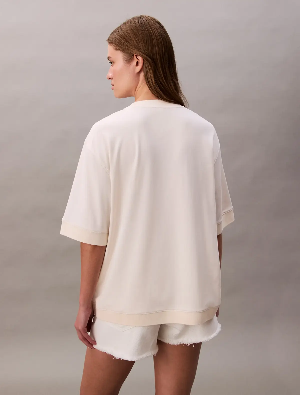 Calvin Klein A- OVERSIZED BOYFRIE, YAS Bej Kadın T-Shirt