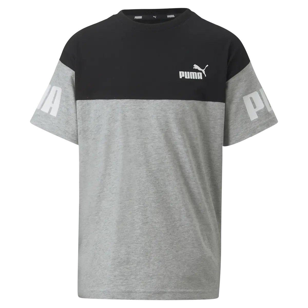Puma Power Colorblock Tee Gri Erkek Çocuk T-Shirt