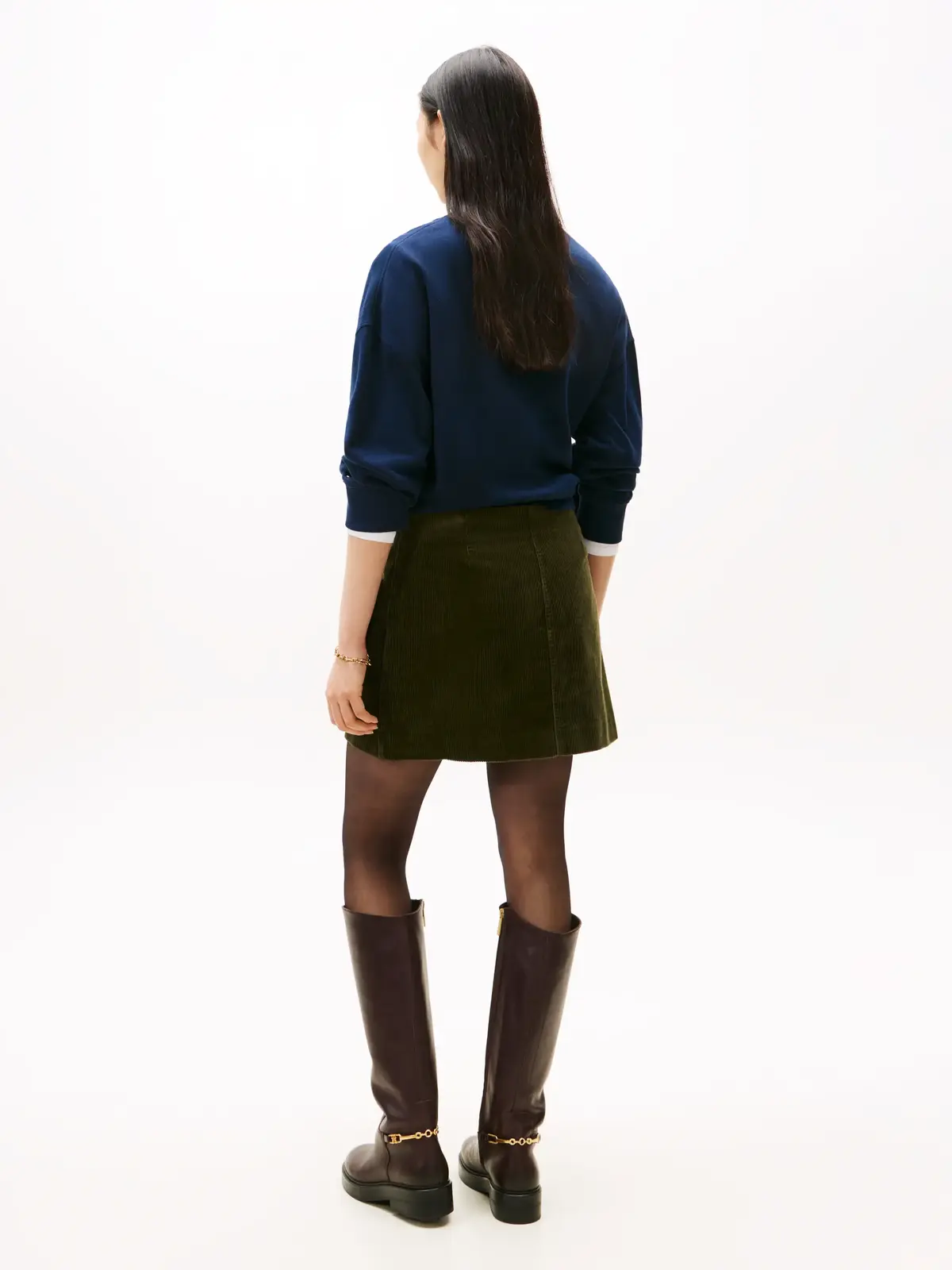 Tommy Hilfiger CORDUROY MINI SKIRT, MR8 Yeşil Kadın Etek