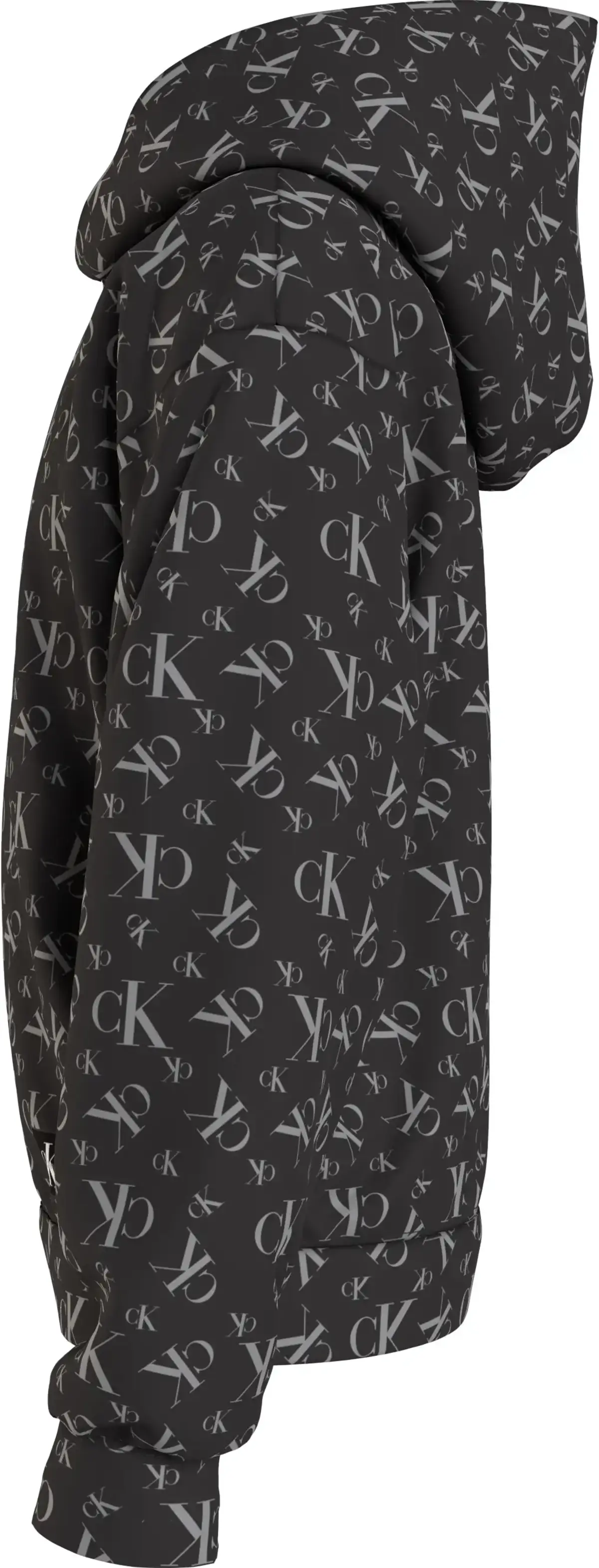 Calvin Klein MONOGRAM GRID AOP HO Erkek Siyah Hoodie