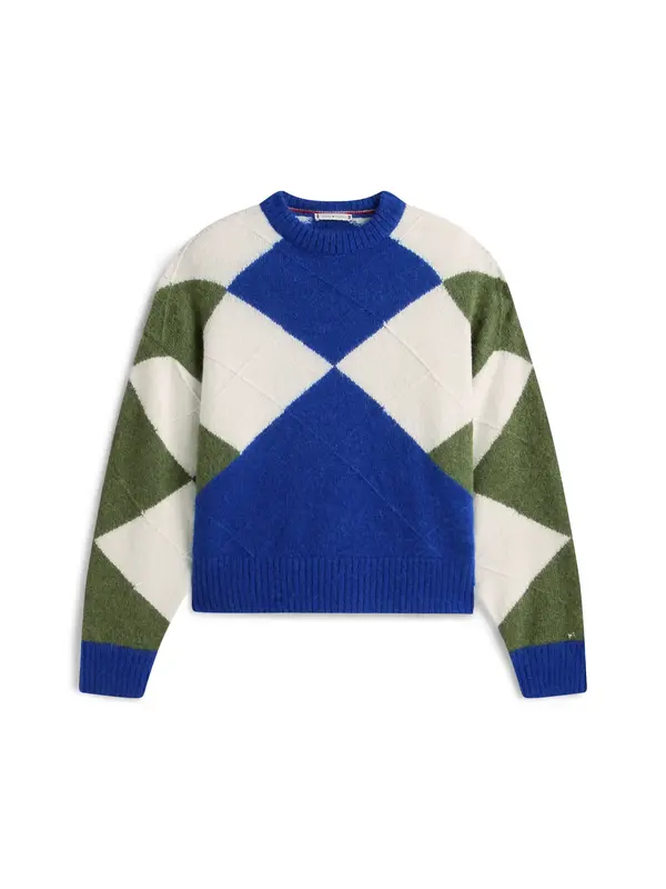 Tommy Hilfiger ALPACA BLEND ARGYLE, 0ZU Mavi Kadın Kazak