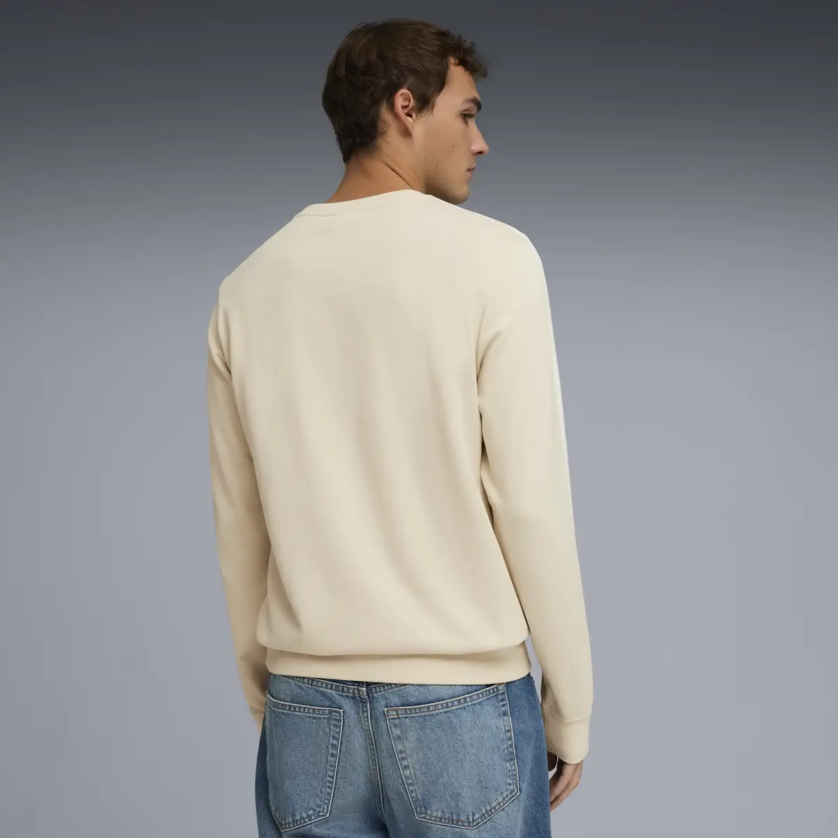 Puma ESS ELEVATED Crew TR TK Krem Erkek Sweatshirt