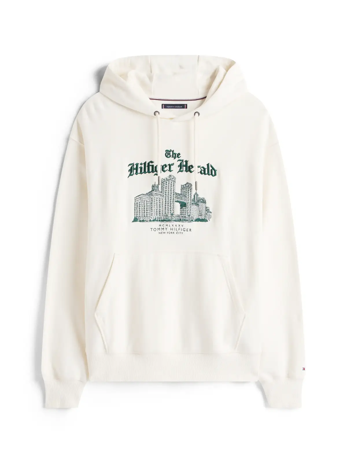 Tommy Hilfiger HERALD SKYLINE HOODY, Z00 Krem Erkek Hoodie