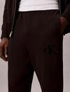 Calvin Klein Fleece Monogram Logo Patch Siyah Erkek Eşofman Altı
