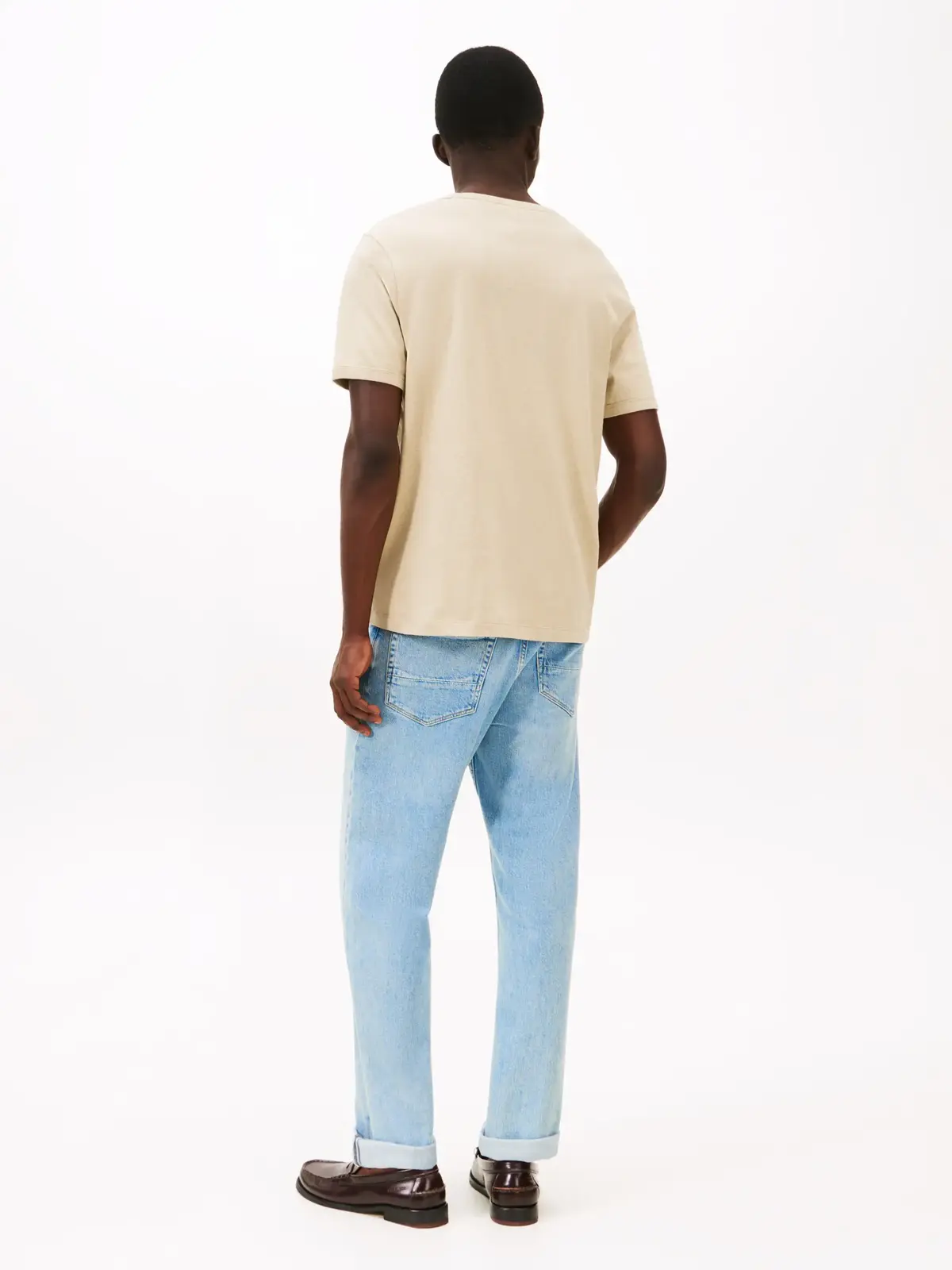 Tommy Hilfiger COTTON LINEN TEE, RBT Bej Erkek T-Shirt & Polo