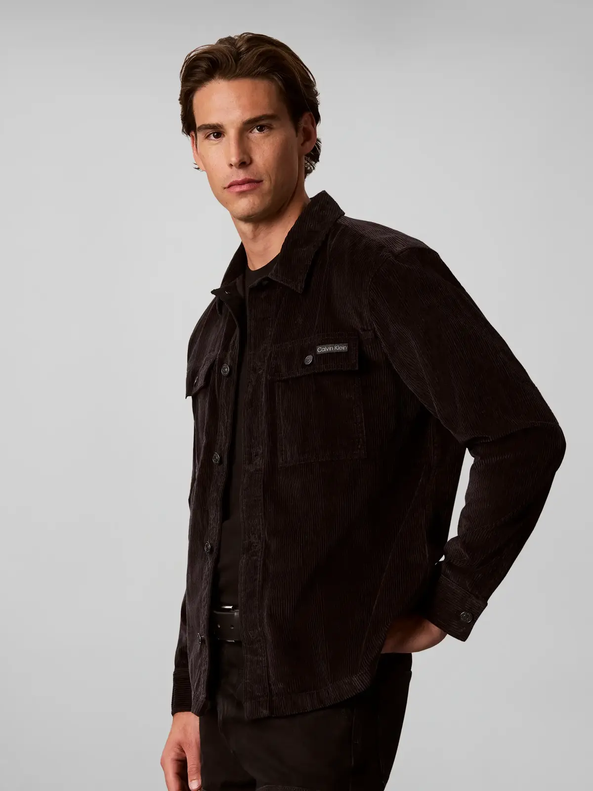 Calvin Klein LS CORDUROY EASY OVE, UB1 Siyah Erkek Ceket